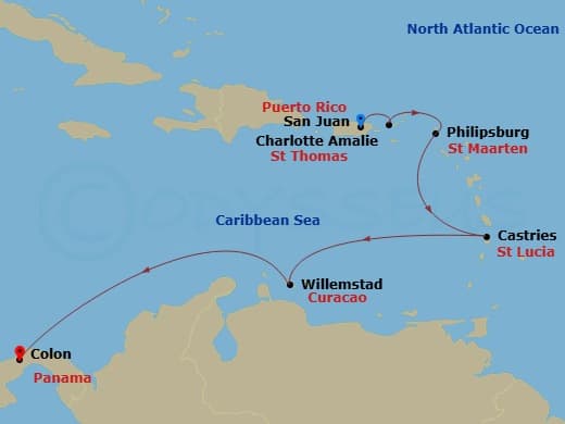 Itinerary map