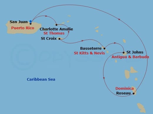 Itinerary map
