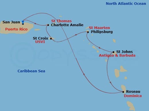 Itinerary map