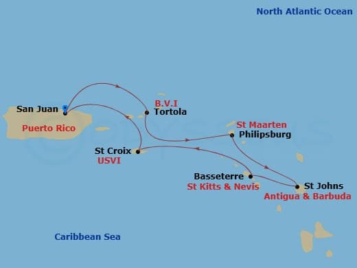 Itinerary map