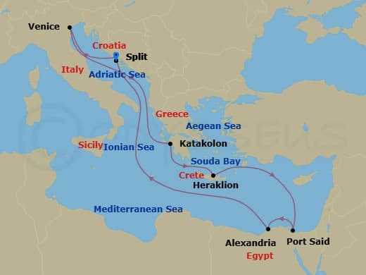Itinerary map