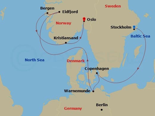 Itinerary map