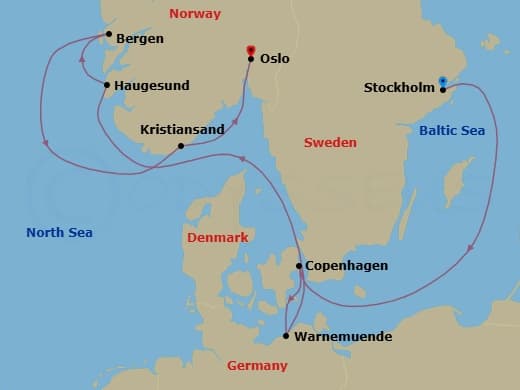 Itinerary map