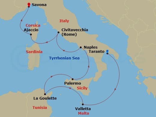 Itinerary map