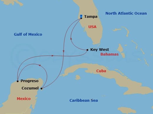 Itinerary map