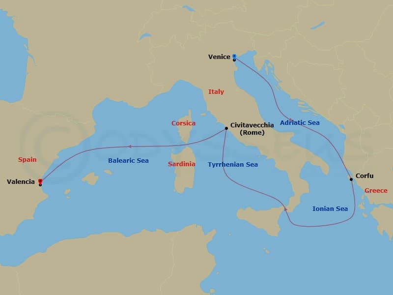 Itinerary map