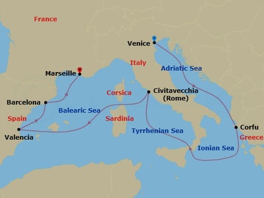Itinerary map