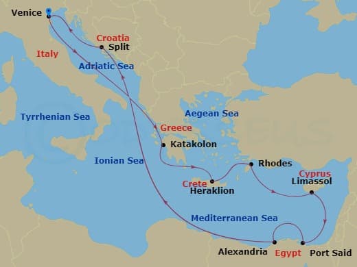 Itinerary map