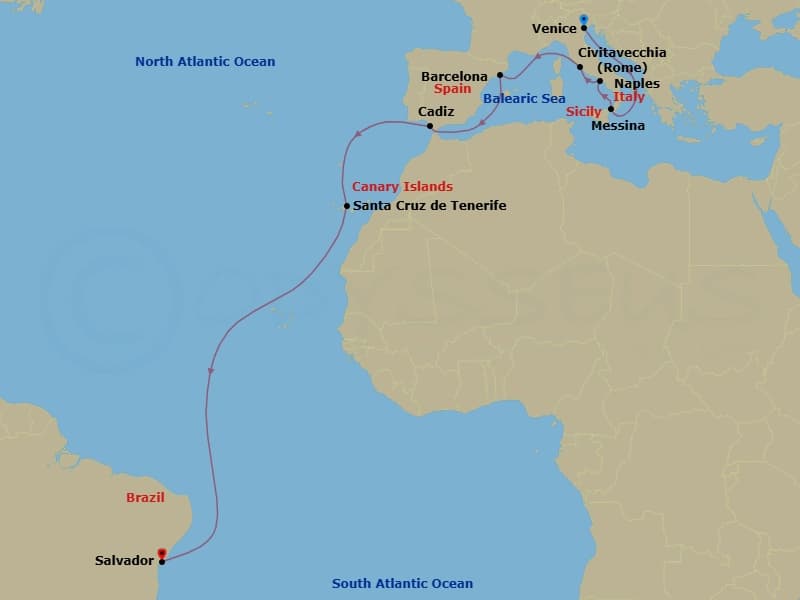 Itinerary map