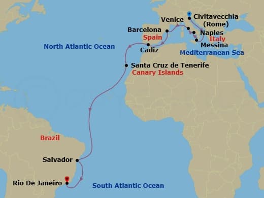 Itinerary map