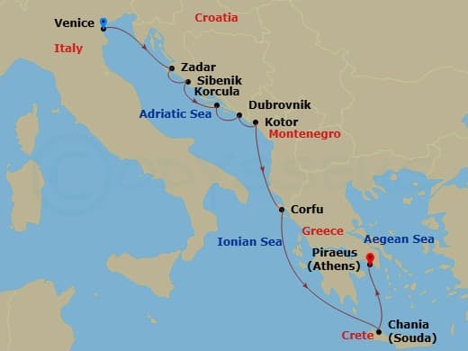 Itinerary map