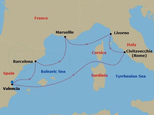 Itinerary map
