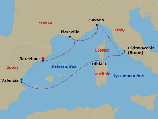 Itinerary map