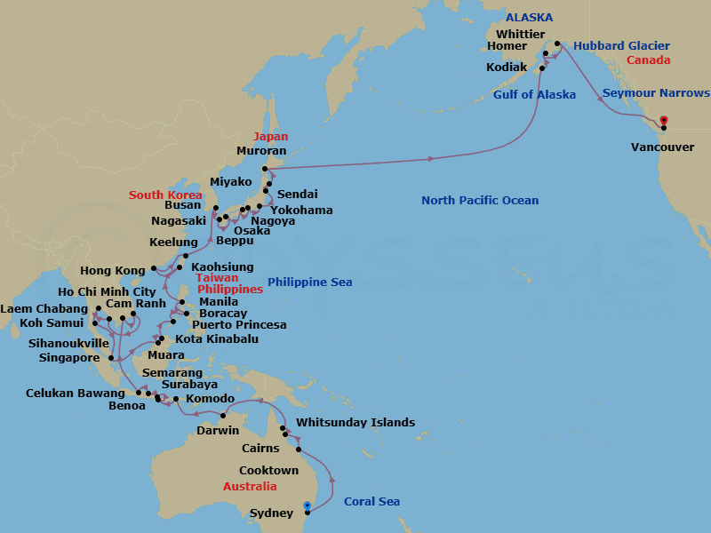 Itinerary map