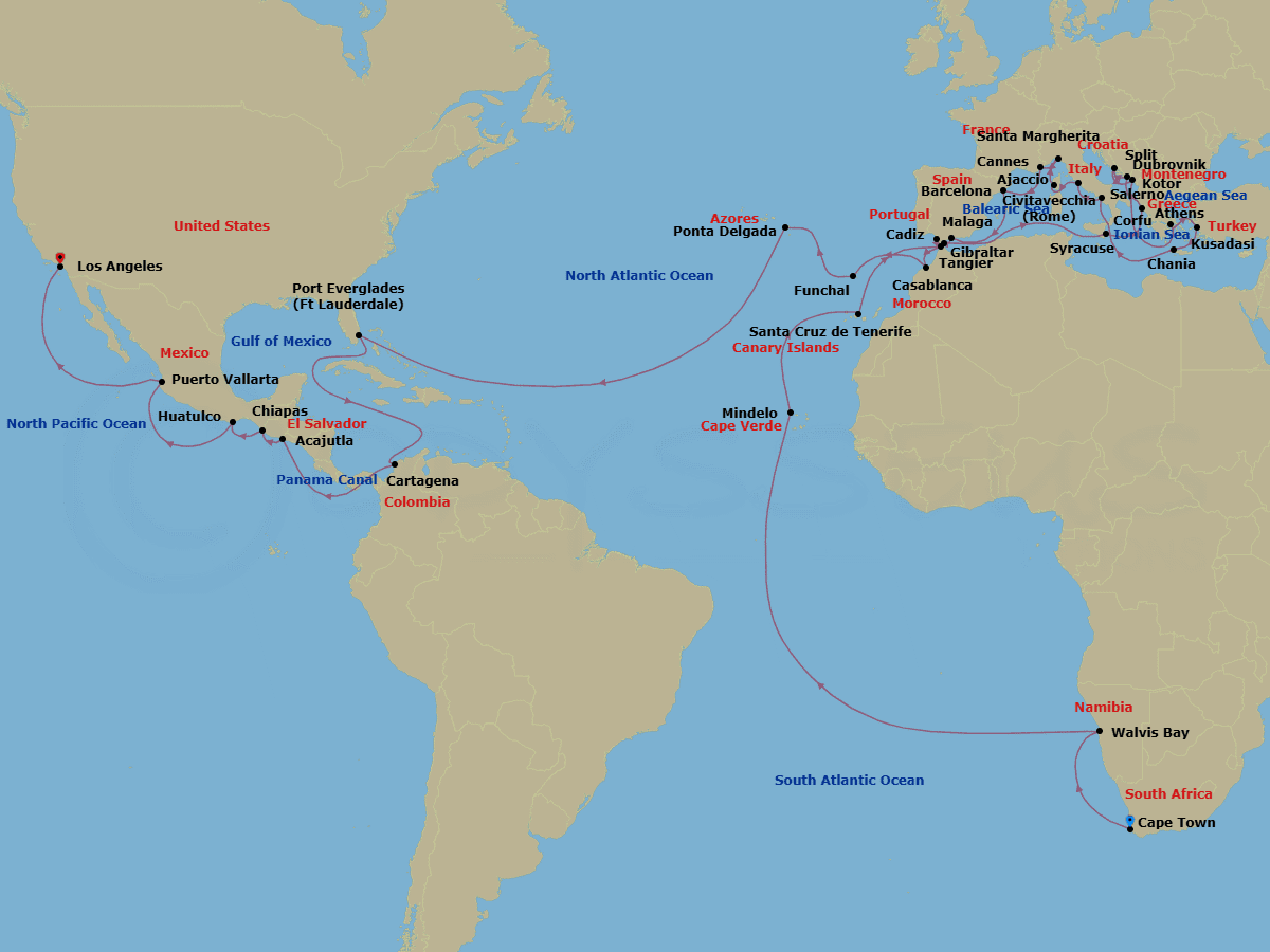 Itinerary map