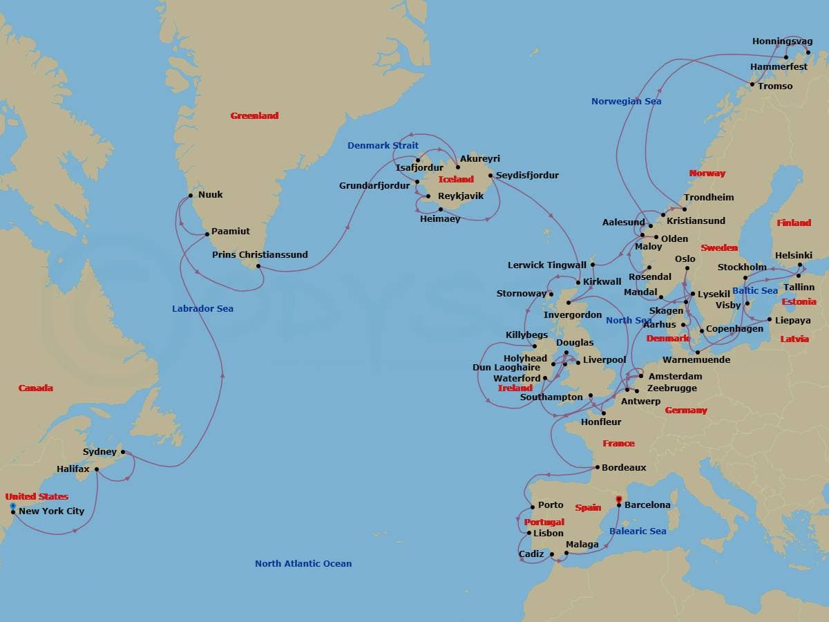 Itinerary map