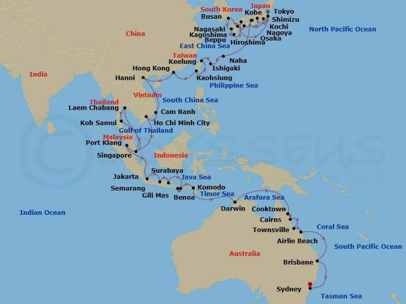 Itinerary map