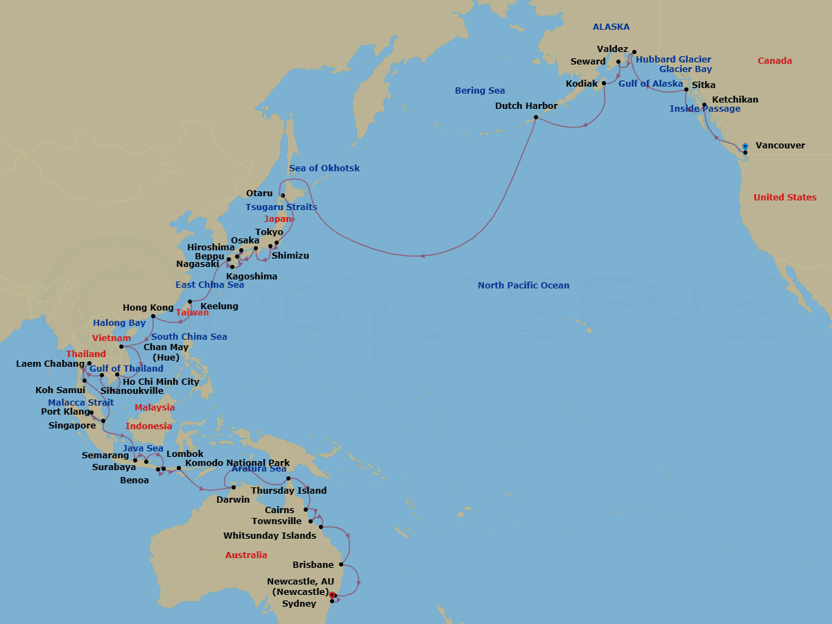 Itinerary map