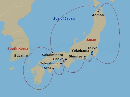 Itinerary map