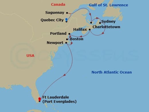 Itinerary map