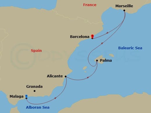 Itinerary map