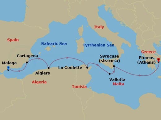 Itinerary map