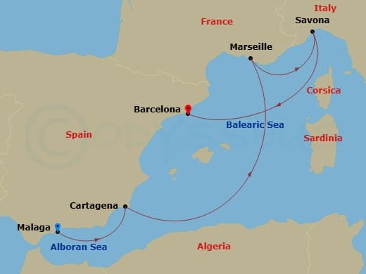 Itinerary map