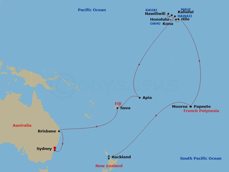 Itinerary map