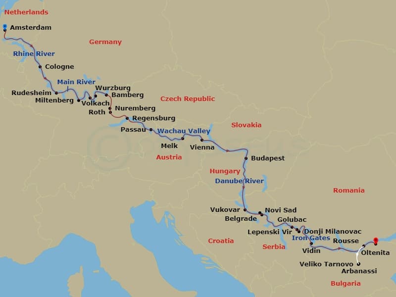 Itinerary map