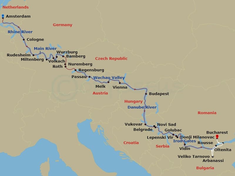 Itinerary map
