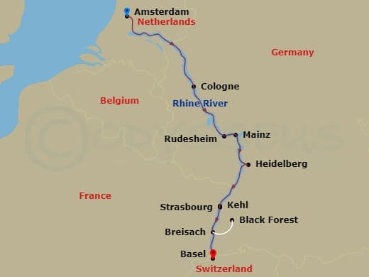 Itinerary map