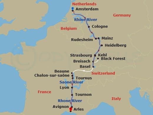Itinerary map