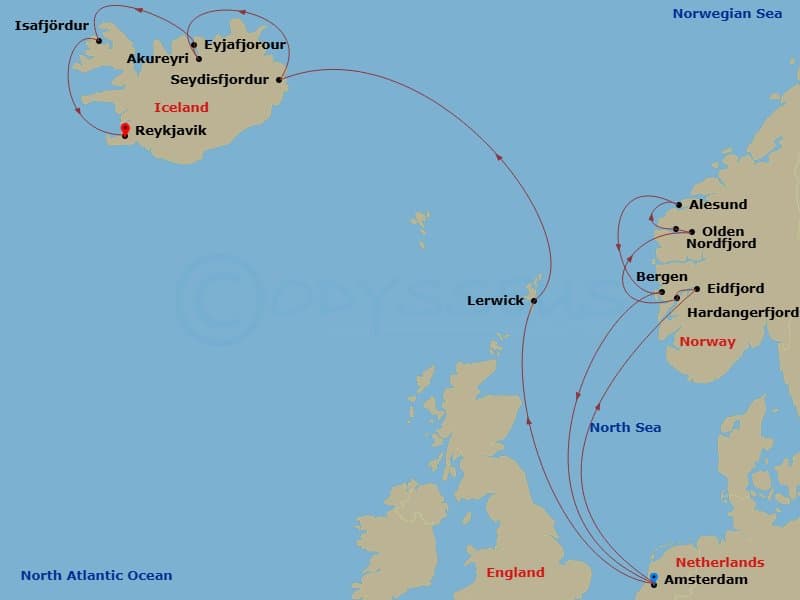 Itinerary map