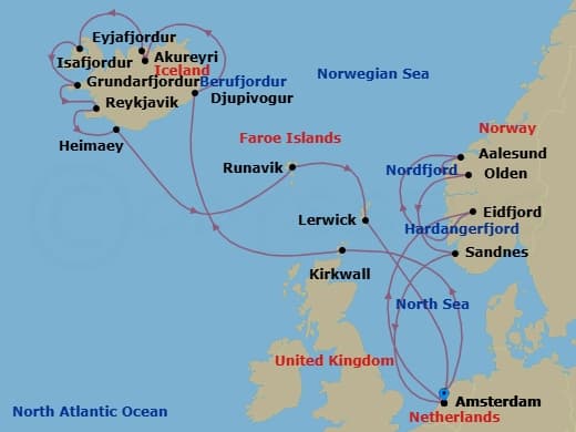 Itinerary map