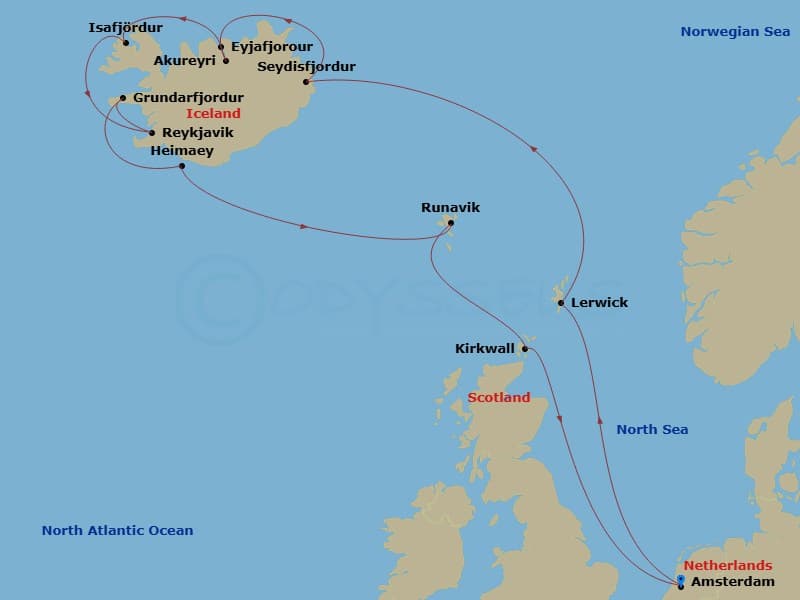 Itinerary map