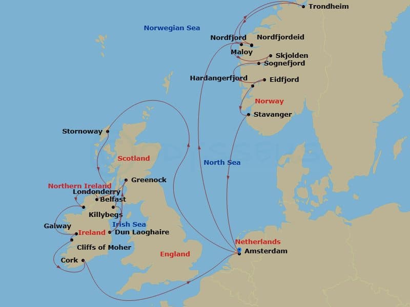 Itinerary map