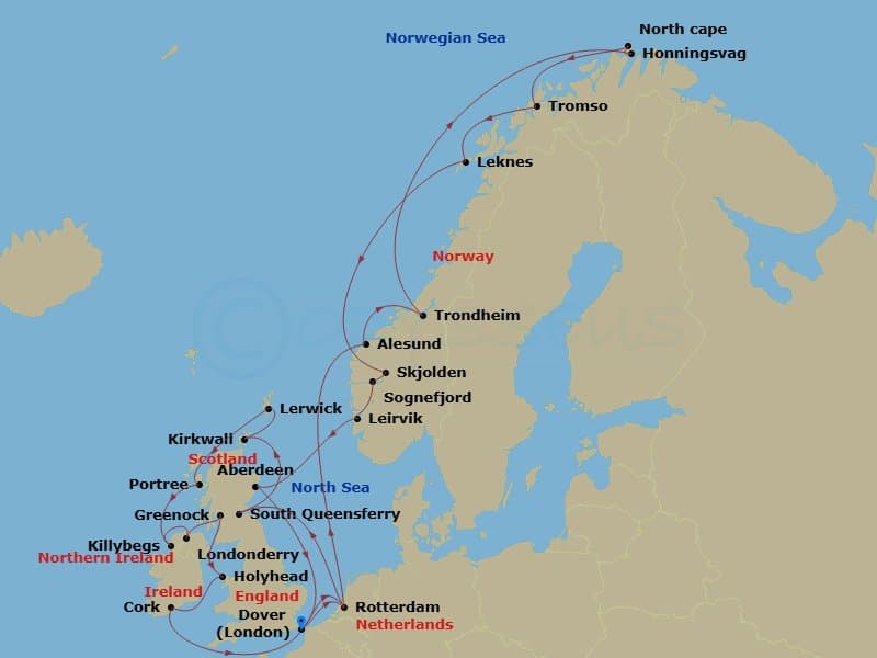 Itinerary map