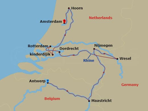 Itinerary map