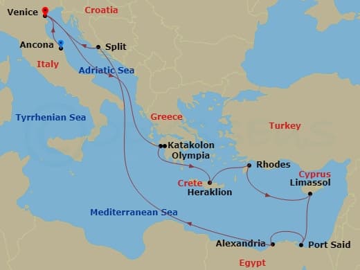 Itinerary map