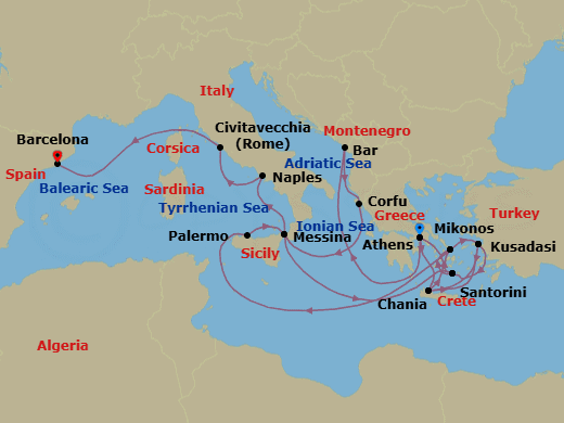 Itinerary map