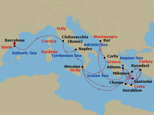 Itinerary map