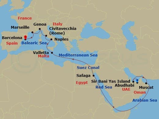 Itinerary map