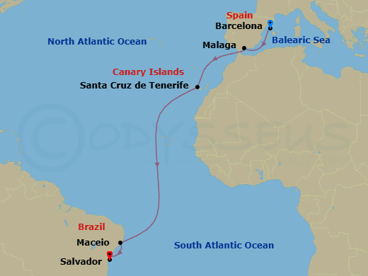 Itinerary map
