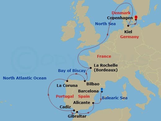 Itinerary map
