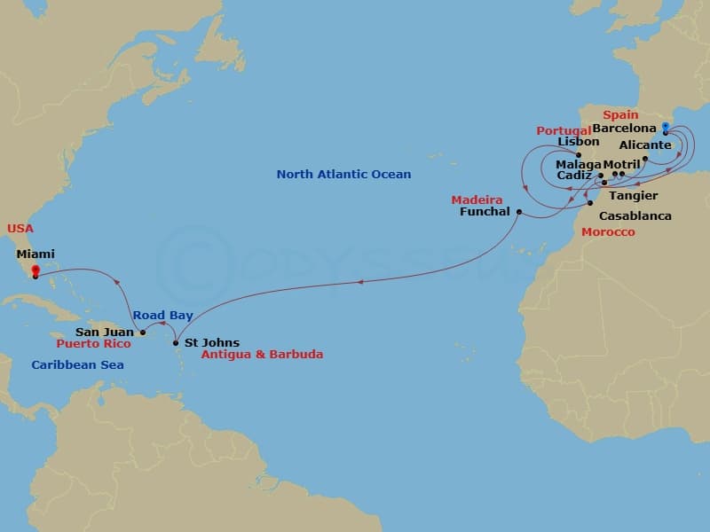 Itinerary map