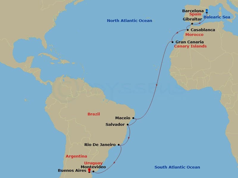 Itinerary map