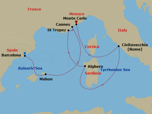 Itinerary map