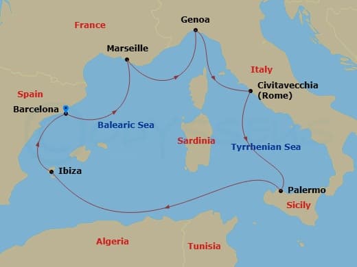 Itinerary map