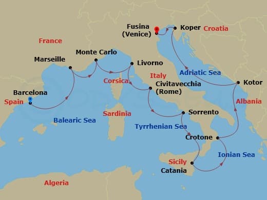 Itinerary map