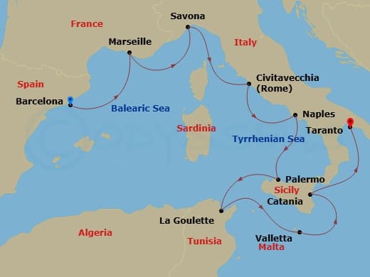 Itinerary map